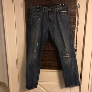 Polo Ralph Lauren Varick Jeans Slim Straight Size 32/30 Blue Denim Patchwork